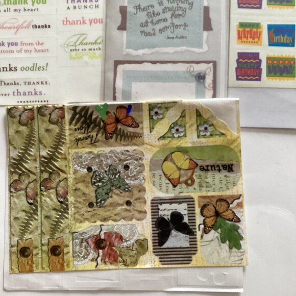 Bundle of Scrapbook Journaling Card Making Items Stickers Paper - Picture 7 of 8